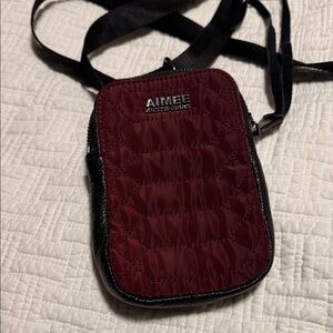 Aimee Kestenberg Burgundy Quilted Crossbody Bag